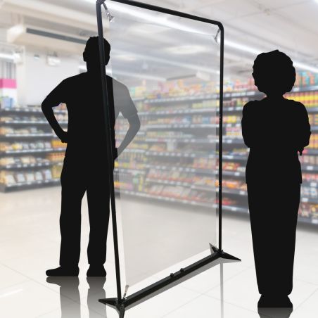 Standing divider in store setting