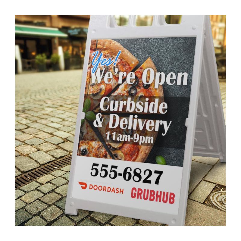 The Signicade A-frame sign holder is perfect for sidewalk marketing