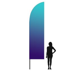 Zoom 4 Straight Flag next to average woman